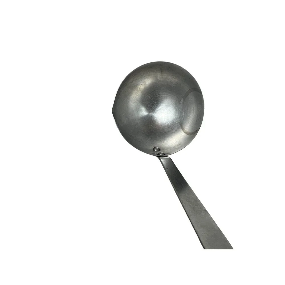 Vintage Flint USA Stainless Wood Handle Serving Ladle With Spout